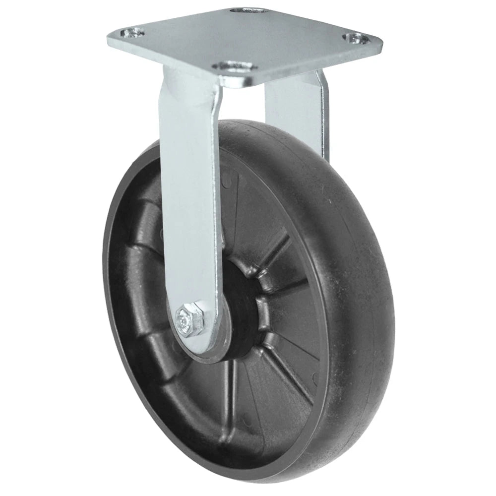 Durastar Medium Heavy Duty S30 Series - 8" x 2" Glass-filled Nylon Rigid Caster - 1250 lb Capacity, & 4" x 4-1/2" Stainless Top Plate Durastar