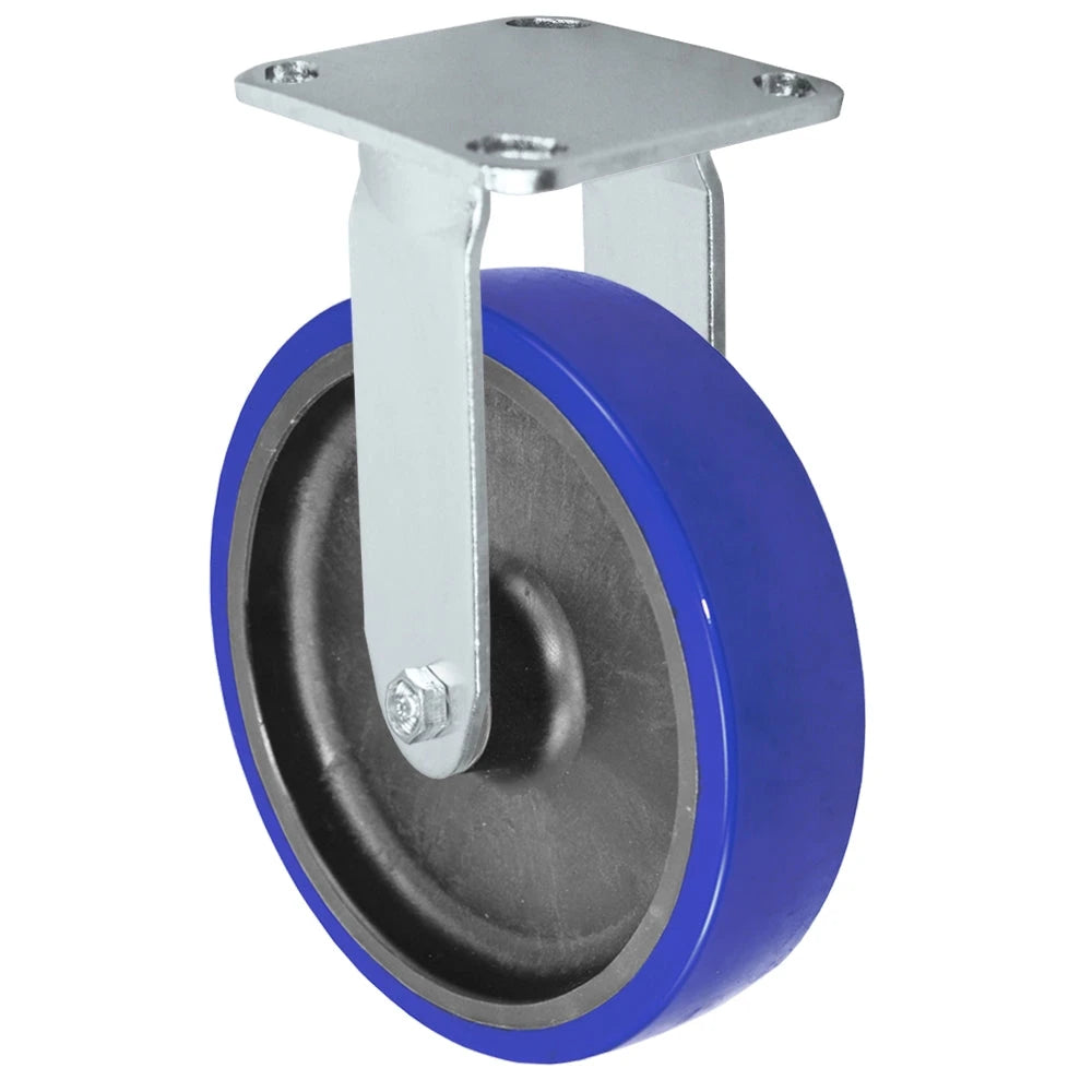 Durastar Medium Heavy Duty S30 Series - 8" x 2" Polyurethane on Glass-filled Nylon - MU (10mm Thick Tread) Rigid Caster - 1250 lb Capacity, & 4" x 4-1/2" Stainless Top Plate Durastar
