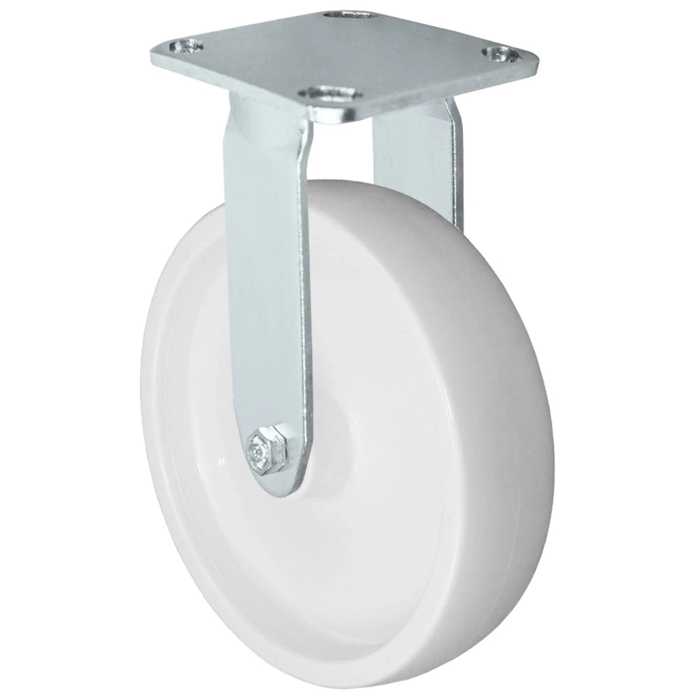 Durastar Medium Heavy Duty S30 Series - 8" x 2" Polyolefin Rigid Caster - 800 lb Capacity, & 4" x 4-1/2" Stainless Top Plate Durastar