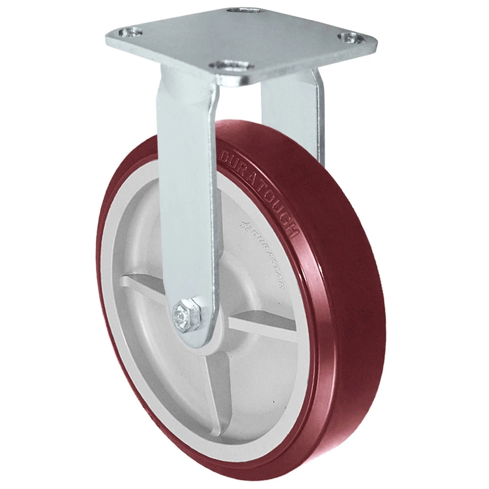 Durastar Medium Heavy Duty S30 Series - 8" x 2" DURATOUGH Polyurethane on Polyolefin Rigid Caster - 1000 lb Capacity, & 4" x 4-1/2" Stainless Top Plate Durastar