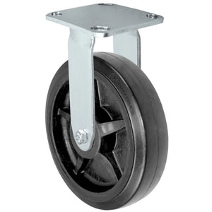 8" x 2" Rubber on Nylon Rigid Stainless Caster – 600 lb