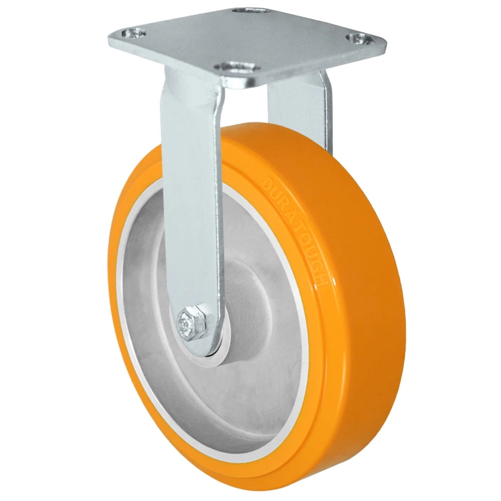 Durastar Medium Heavy Duty S30 Series - 8" x 2" Sirius Heavy Duty Polyurethane on Aluminum Rigid Caster - 1250 lb Capacity, & 4" x 4-1/2" Stainless Top Plate Durastar