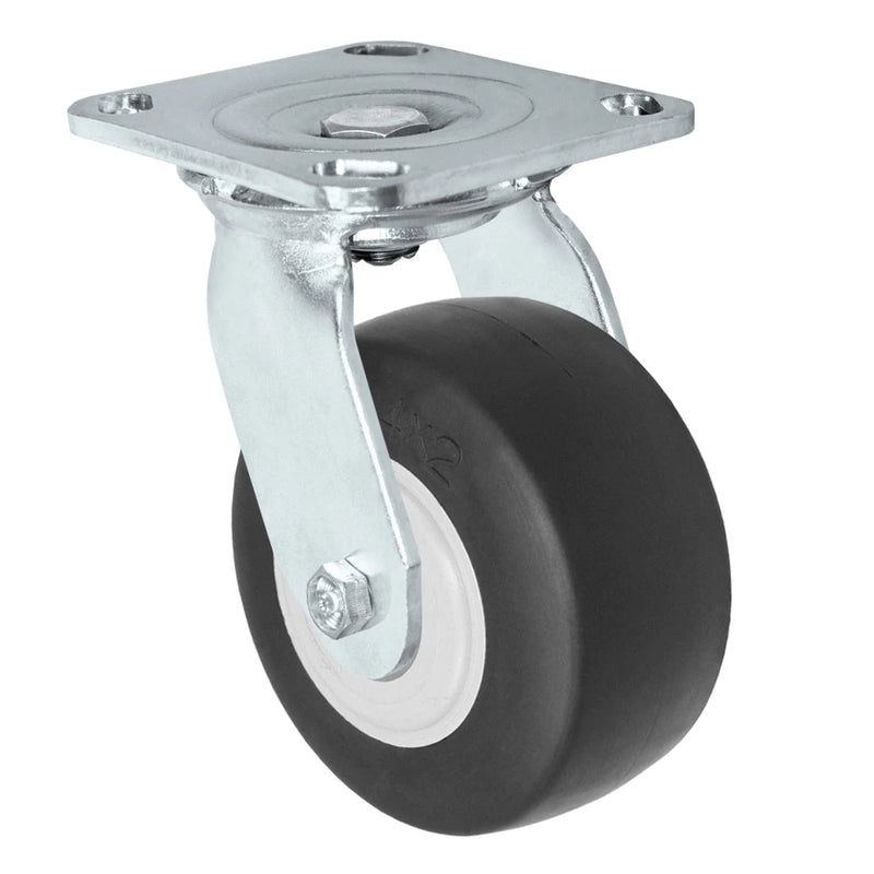 Durastar Medium Heavy Duty S30 Series - 4" x 2" Donut Thermoplastic Rubber Swivel Caster - 300 lb Capacity, & 4" x 4-1/2" Stainless Top Plate Durastar