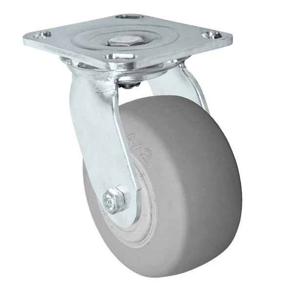 Durastar Medium Heavy Duty S30 Series - 4" x 2" Donut Duratek High Tech Rubber Swivel Caster - 450 lb Capacity, & 4" x 4-1/2" Stainless Top Plate Durastar