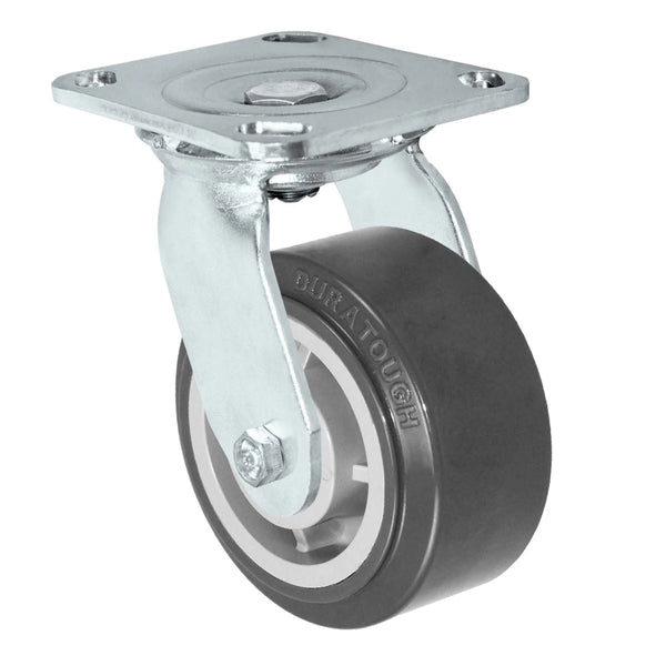 Durastar Medium Heavy Duty S30 Series - 4" x 2" DURATOUGH Polyurethane on Polyolefin Swivel Caster - 700 lb Capacity, & 4" x 4-1/2" Stainless Top Plate Durastar