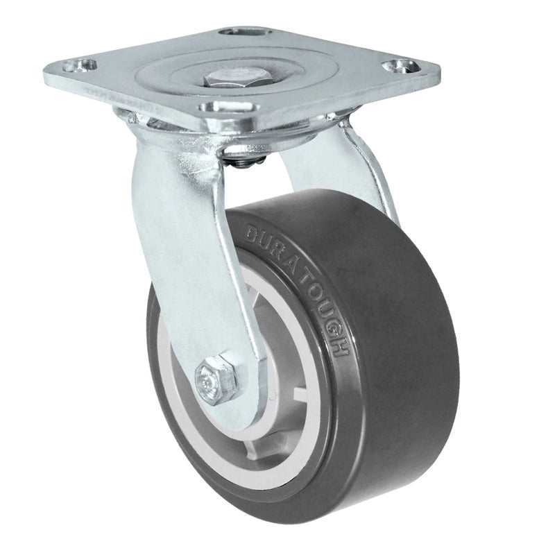 Durastar Medium Heavy Duty S30 Series - 4" x 2" DURATOUGH Polyurethane on Polyolefin Swivel Caster - 700 lb Capacity, & 4" x 4-1/2" Stainless Top Plate Durastar