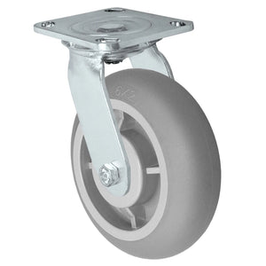 6" x 2" Donut Thermoplastic Rubber Swivel Stainless Caster – 500 lb
