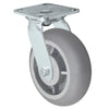 Durastar Medium Heavy Duty S30 Series - 6" x 2" Duratek Donut High Tech Rubber Swivel Caster - 600 lb Capacity, & 4" x 4-1/2" Stainless Top Plate Durastar