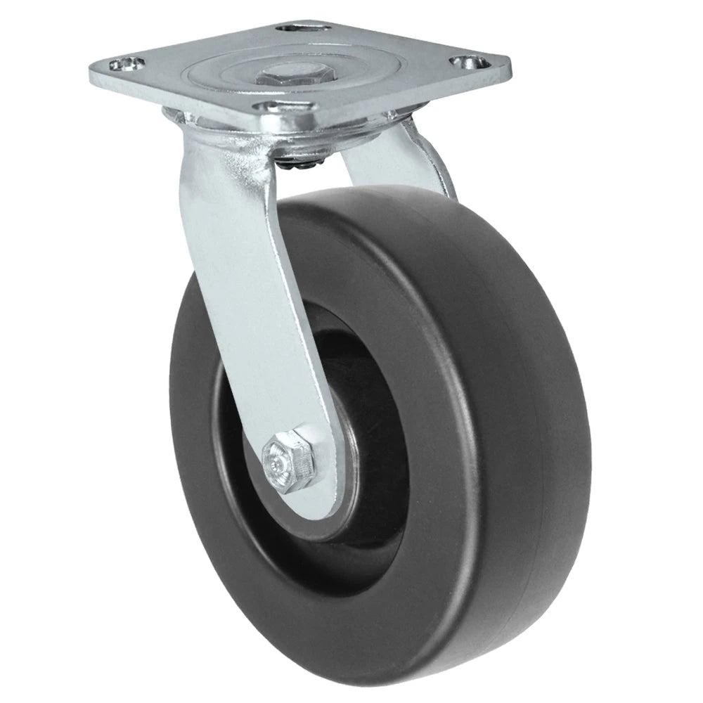 Durastar Medium Heavy Duty S30 Series - 6" x 2" Heavy Duty Polyolefin Swivel Caster - 1000 lb Capacity, & 4" x 4-1/2" Stainless Top Plate Durastar