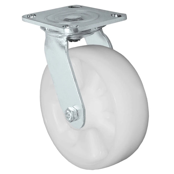 Durastar Medium Heavy Duty S30 Series - 6" x 2" Nylon Swivel Caster - 1200 lb Capacity, & 4" x 4-1/2" Stainless Top Plate Durastar