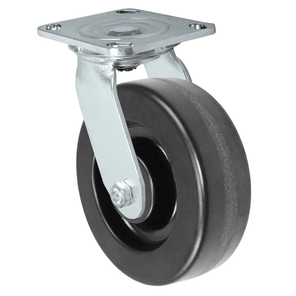 Durastar Medium Heavy Duty S30 Series - 6" x 2" Phenolic Swivel Caster - 1200 lb Capacity, & 4" x 4-1/2" Stainless Top Plate Durastar