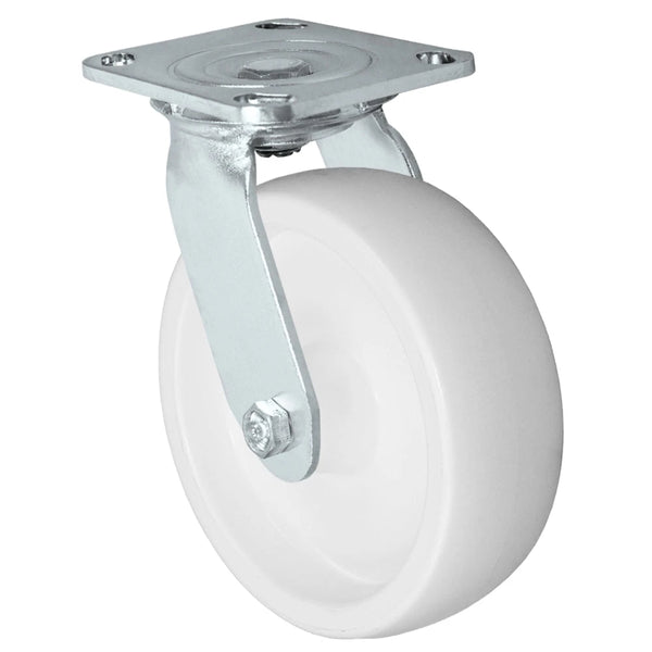 Durastar Medium Heavy Duty S30 Series - 6" x 2" Polyolefin Swivel Caster - 700 lb Capacity, & 4" x 4-1/2" Stainless Top Plate Durastar