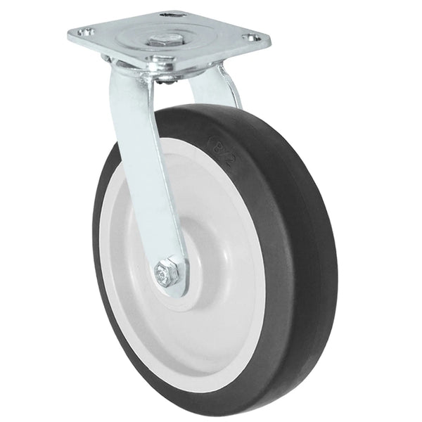 Durastar Medium Heavy Duty S30 Series - 8" x 2" Donut Thermoplastic Rubber Swivel Caster - 600 lb Capacity, & 4" x 4-1/2" Stainless Top Plate Durastar