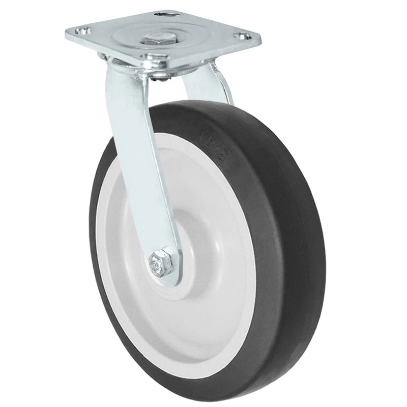 Durastar Medium Heavy Duty S30 Series - 8" x 2" Donut Thermoplastic Rubber Swivel Caster - 600 lb Capacity, & 4" x 4-1/2" Stainless Top Plate Durastar