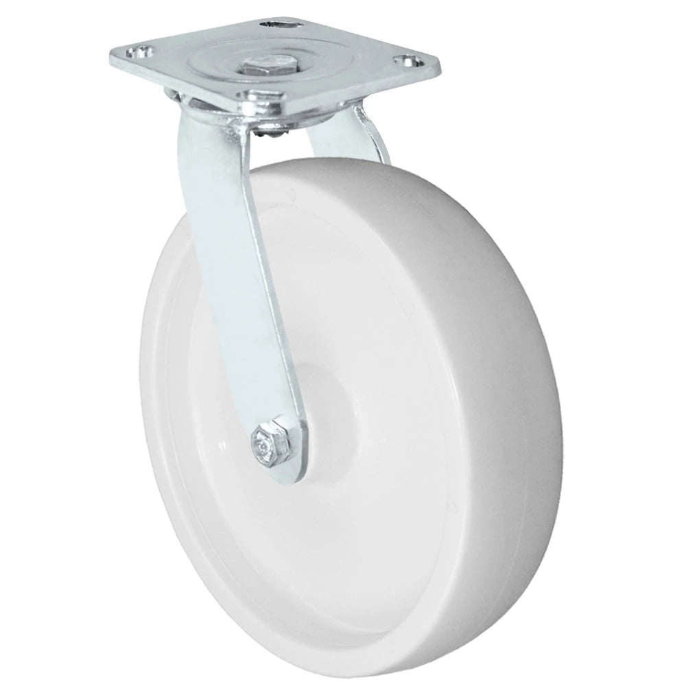 Durastar Medium Heavy Duty S30 Series - 8" x 2" Polyolefin Swivel Caster - 800 lb Capacity, & 4" x 4-1/2" Stainless Top Plate Durastar