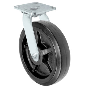 8" x 2" Rubber on Nylon Swivel Stainless Caster – 600 lb
