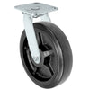 Durastar Medium Heavy Duty S30 Series - 8" x 2" Rubber on Glass-filled Nylon Swivel Caster - 600 lb Capacity, & 4" x 4-1/2" Stainless Top Plate Durastar