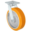 Durastar Medium Heavy Duty S30 Series - 8" x 2" Sirius Heavy Duty Polyurethane on Aluminum Swivel Caster - 1250 lb Capacity, & 4" x 4-1/2" Stainless Top Plate Durastar