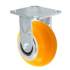 4" x 2" Stainless Rigid Caster Orange Polyurethane on Aluminum Caster - 1,000 lbs Capacity - 4" x 4-1/2" Mounting Plate CasterHQ