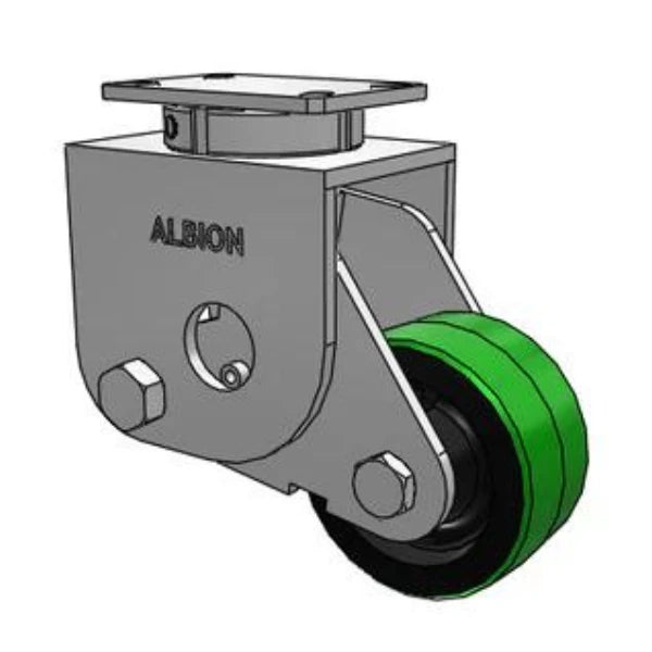 Spring-Loaded Kingpinless Caster 6"x3" Poly-on-Iron Wheel | 2000 lb Capacity | 6.25"x4.5" Plate | S310PY06501S Albion-Casters