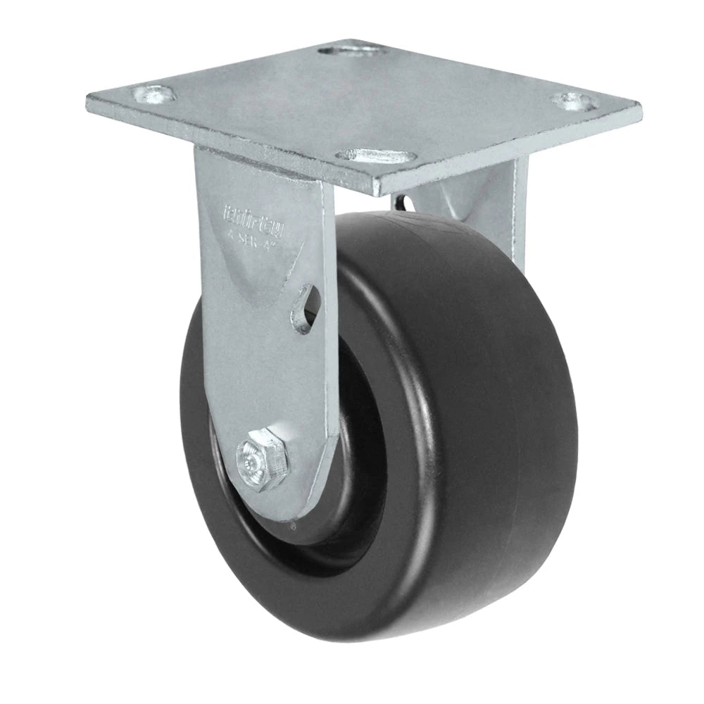Durastar Medium Heavy Duty S34 Series - 4" x 2" Heavy Duty Polyolefin Rigid Caster - 700 lb Capacity, & 4" x 4-1/2" Stainless Top Plate Durastar