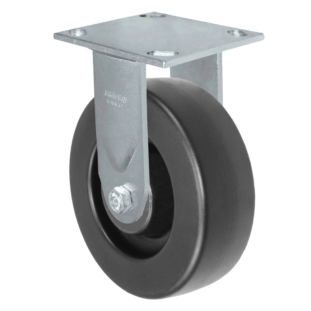 Durastar Medium Heavy Duty S34 Series - 5" x 2" Heavy Duty Polyolefin Rigid Caster - 900 lb Capacity, & 4" x 4-1/2" Stainless Top Plate Durastar