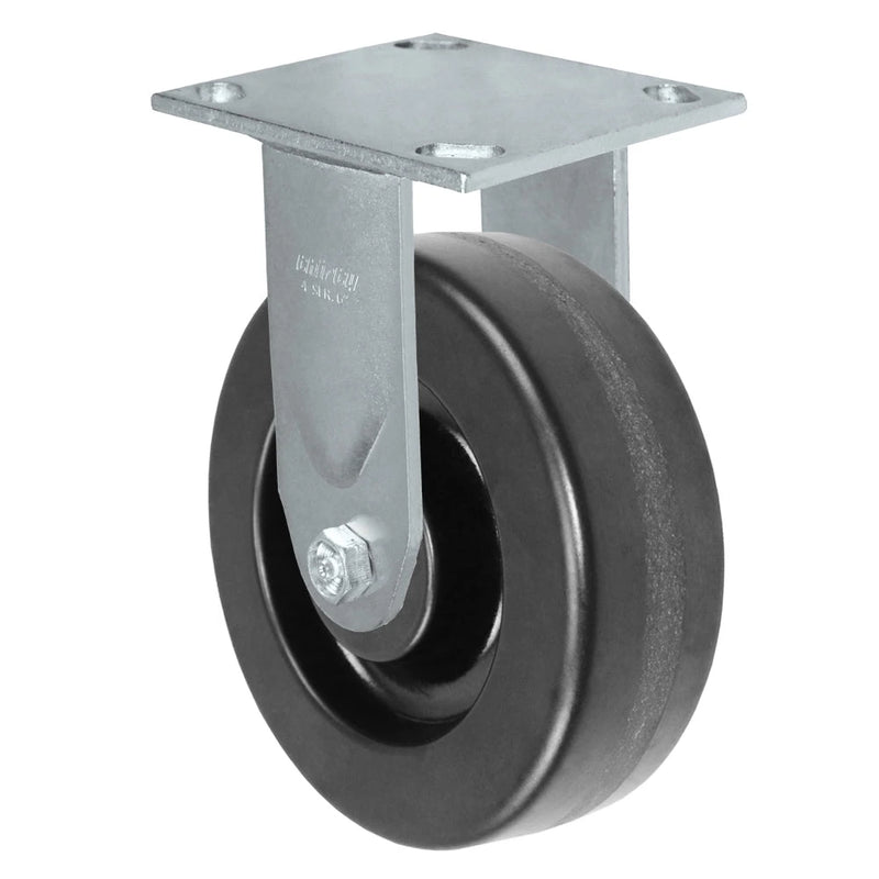 Durastar Medium Heavy Duty S34 Series - 5" x 2" Phenolic Rigid Caster - 1000 lb Capacity, & 4" x 4-1/2" Stainless Top Plate Durastar