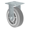 Durastar Medium Heavy Duty S34 Series - 5" x 2" Duratek High Tech Rubber Rigid Caster - 500 lb Capacity, & 4" x 4-1/2" Stainless Top Plate Durastar