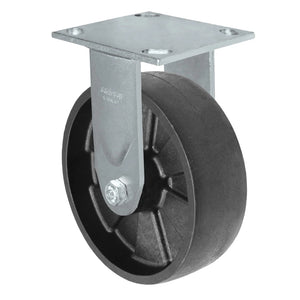 Durastar Medium Heavy Duty S34 Series - 6" x 2" Glass-filled Nylon Rigid Caster - 1200 lb Capacity, & 4" x 4-1/2" Stainless Top Plate Durastar