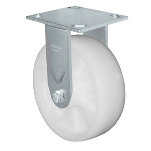 Durastar Medium Heavy Duty S34 Series - 6" x 2" Nylon Rigid Caster - 1200 lb Capacity, & 4" x 4-1/2" Stainless Top Plate Durastar
