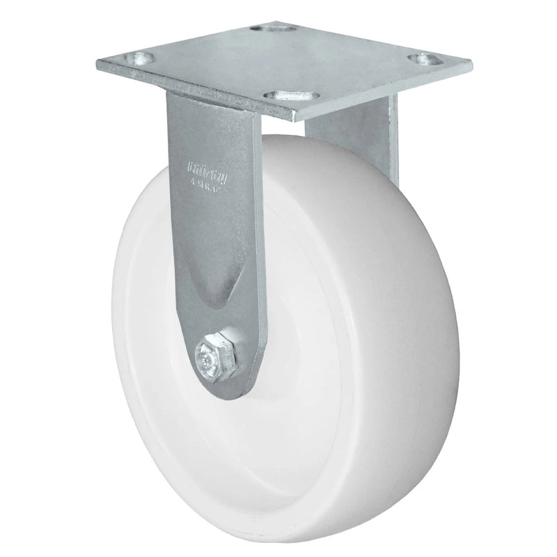 Durastar Medium Heavy Duty S34 Series - 6" x 2" Polyolefin Rigid Caster - 1000 lb Capacity, & 4" x 4-1/2" Stainless Top Plate Durastar