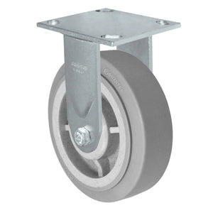 Durastar Medium Heavy Duty S34 Series - 6" x 2" Duratek High Tech Rubber Rigid Caster - 600 lb Capacity, & 4" x 4-1/2" Stainless Top Plate Durastar