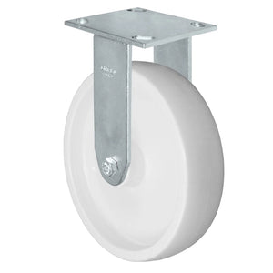 Durastar Medium Heavy Duty S34 Series - 8" x 2" Polyolefin Rigid Caster - 1200 lb Capacity, & 4" x 4-1/2" Stainless Top Plate Durastar