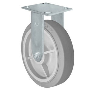 Durastar Medium Heavy Duty S34 Series - 8" x 2" Duratek High Tech Rubber Rigid Caster - 675 lb Capacity, & 4" x 4-1/2" Stainless Top Plate Durastar