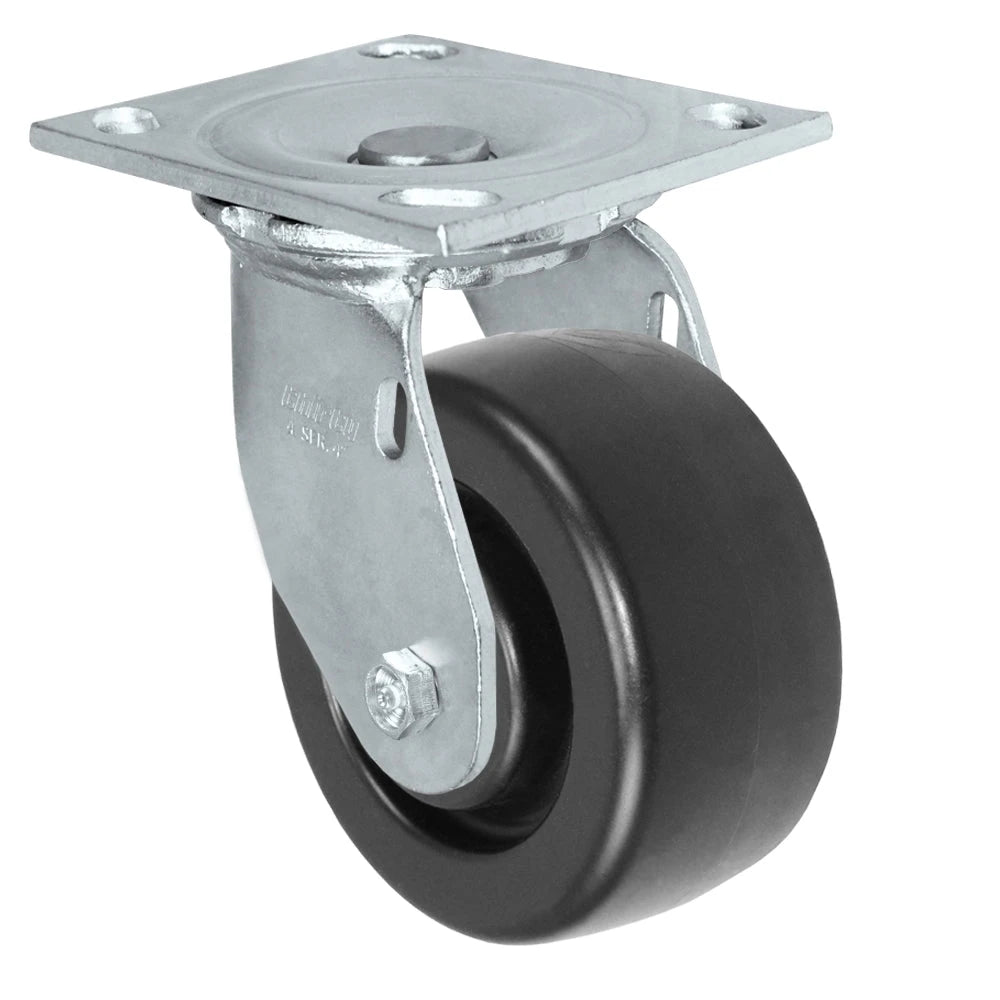 Durastar Medium Heavy Duty S34 Series - 4" x 2" Heavy Duty Polyolefin Swivel Caster - 700 lb Capacity, & 4" x 4-1/2" Stainless Top Plate Durastar
