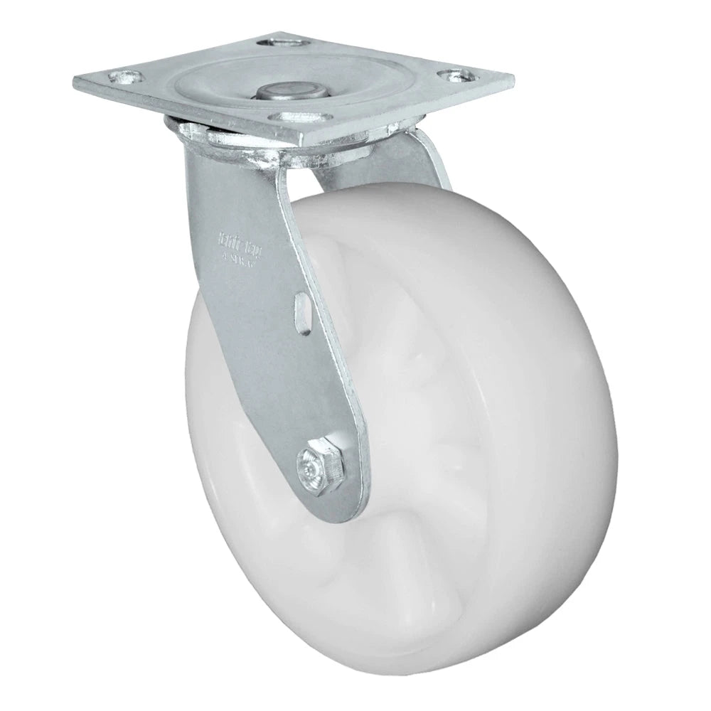 Durastar Medium Heavy Duty S34 Series - 5" x 2" Nylon Swivel Caster - 1000 lb Capacity, & 4" x 4-1/2" Stainless Top Plate Durastar