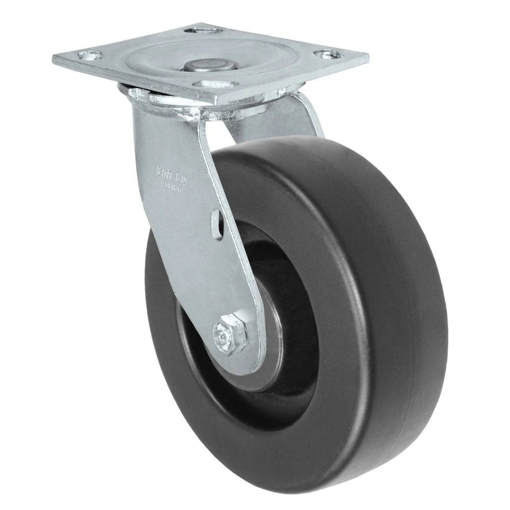 Durastar Medium Heavy Duty S34 Series - 6" x 2" Heavy Duty Polyolefin Swivel Caster - 1000 lb Capacity, & 4" x 4-1/2" Stainless Top Plate Durastar