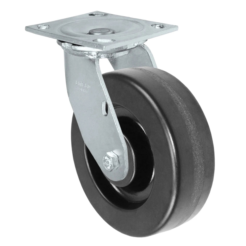 Durastar Medium Heavy Duty S34 Series - 6" x 2" Phenolic Swivel Caster - 1200 lb Capacity, & 4" x 4-1/2" Stainless Top Plate Durastar