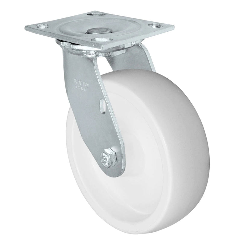 Durastar Medium Heavy Duty S34 Series - 6" x 2" Polyolefin Swivel Caster - 1000 lb Capacity, & 4" x 4-1/2" Stainless Top Plate Durastar