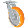 Durastar Medium Heavy Duty S34 Series - 8" x 2" Sirius Heavy Duty Donut Polyurethane on Aluminum Swivel Caster - 1250 lb Capacity, & 4" x 4-1/2" Stainless Top Plate Durastar