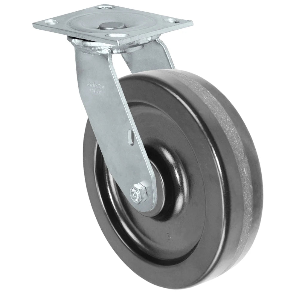 8" x 2" Phenolic Medium Heavy-Duty Caster 34 Series- 1250 lbs Capacity, 4" x 4-1/2" Durastar
