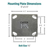 8" x 2" Phenolic Medium Heavy-Duty Caster 34 Series- 1250 lbs Capacity, 4" x 4-1/2" Durastar