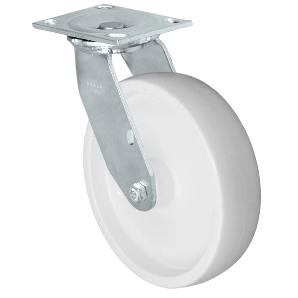 Durastar Medium Heavy Duty S34 Series - 8" x 2" Polyolefin Swivel Caster - 1200 lb Capacity, & 4" x 4-1/2" Stainless Top Plate Durastar
