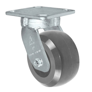 Durastar Heavy Duty S40 Series - 4" x 2" Heavy Duty Solid Polyurethane on Glass-filled Nylon Swivel Caster - 1200 lb Capacity, Choose between Stainless Top Plate Size and bearing Durastar