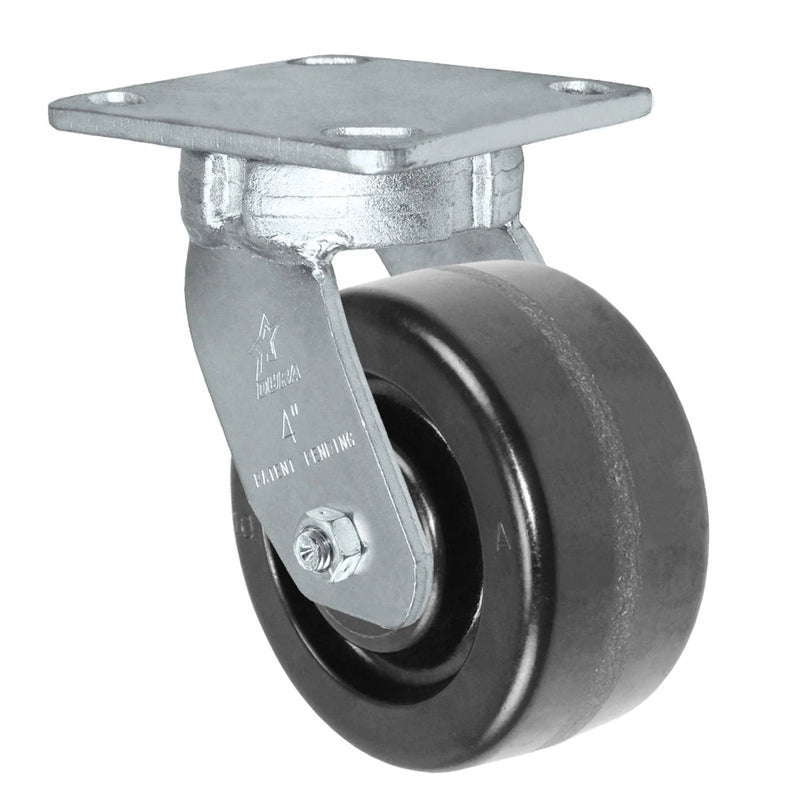 Durastar Heavy Duty S40 Series - 4" x 2" Phenolic Swivel Caster - 800 lb Capacity, Choose between Stainless Top Plate Size and bearing Durastar