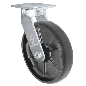 Durastar Heavy Duty S40 Series - 8" x 2" Glass-filled Nylon Swivel Caster - 1400 lb Capacity, Choose between Stainless Top Plate Size and bearing Durastar
