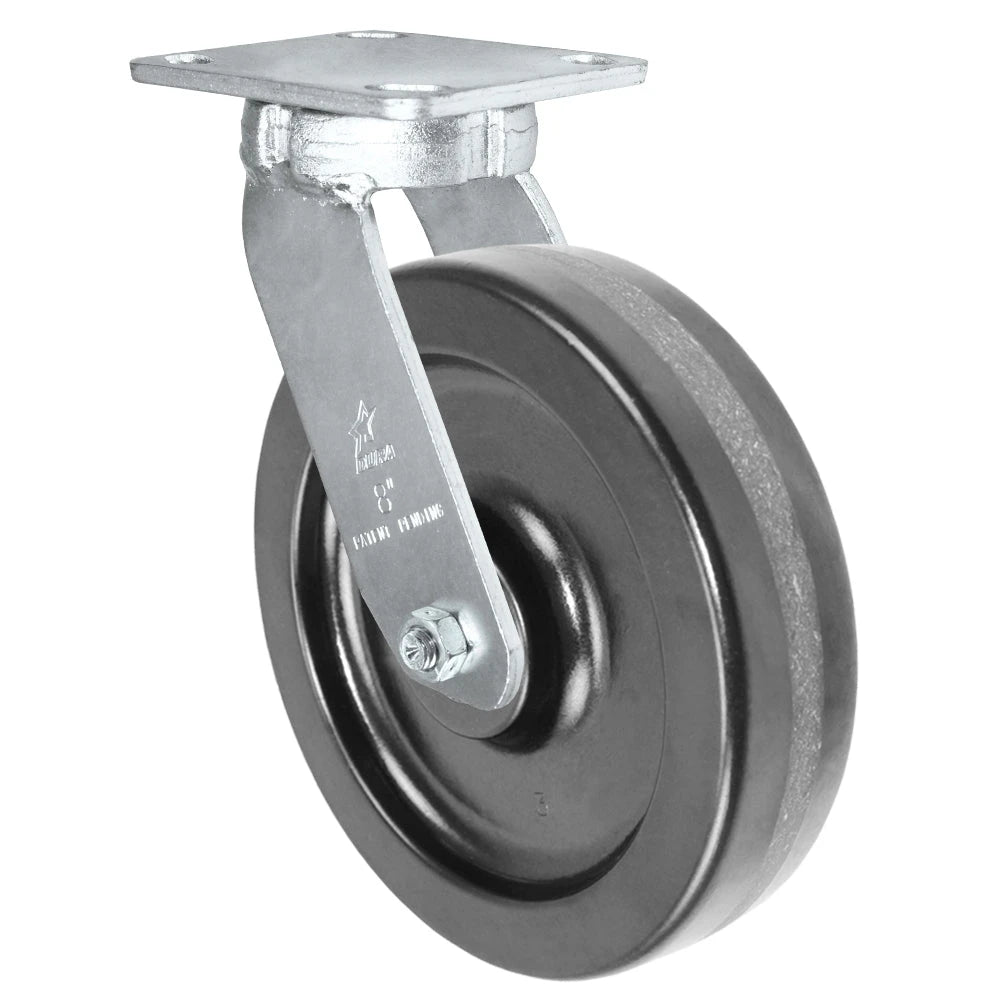 Durastar Heavy Duty S40 Series - 8" x 2" Phenolic Swivel Caster - 1400 lb Capacity, Choose between Stainless Top Plate Size and bearing Durastar