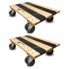 18 Inch x 30 Inch Solid Deck Oak Furniture Dolly 2-Pack - 960 lbs Capacity | 4 Inch Thermo Wheels | Non-Skid Strips | USA-Made