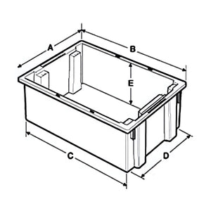 SNT180 6 PC-Genuine Stack and Nest Tote - 18"x11"x6" Reusable Storage Container for Versatile Transport Quantum
