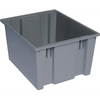 SNT195 6 PC-Genuine Stack and Nest Tote - Heavy-Duty Storage Solution in Multiple Colors Quantum